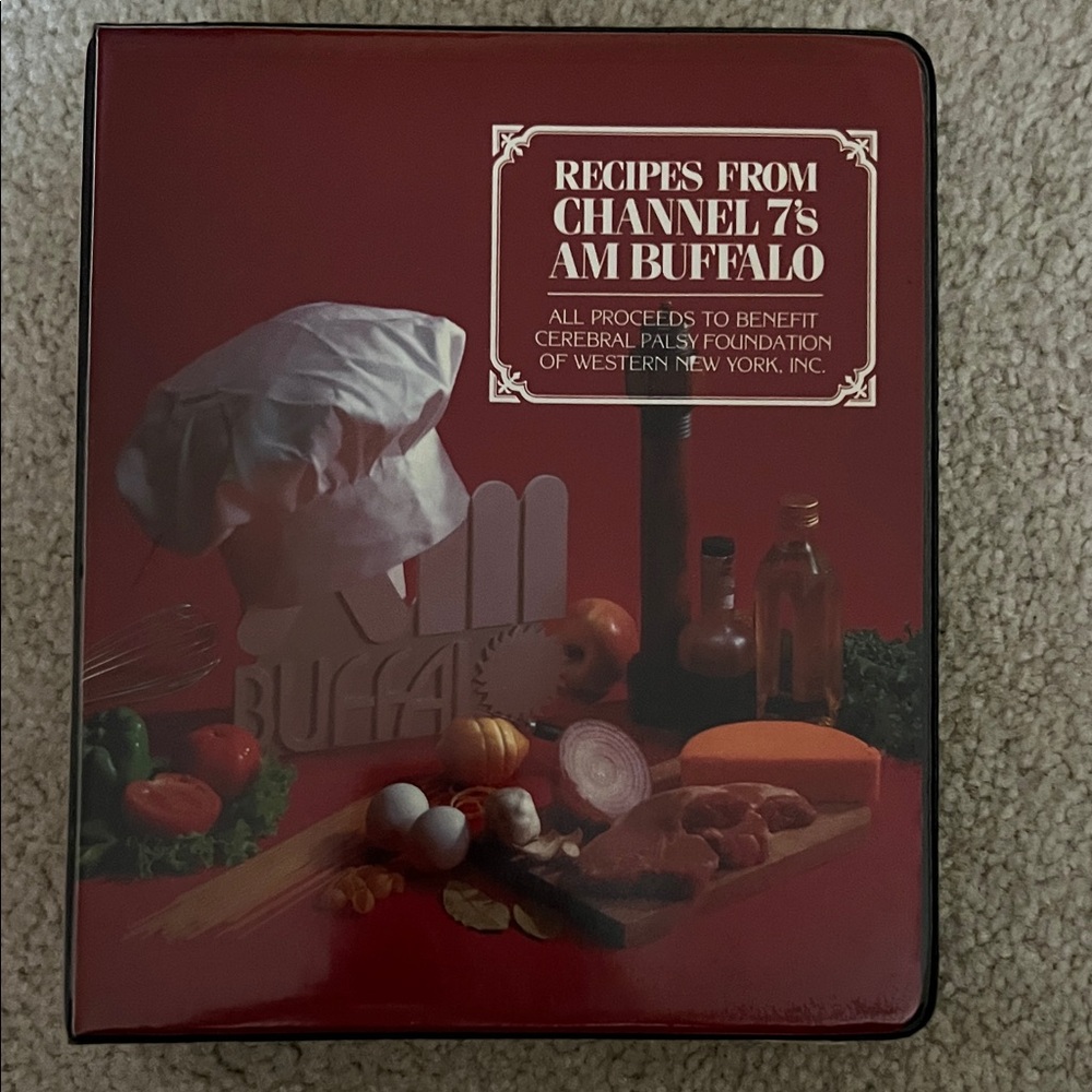 Channel 7's AM Buffalo Vintage Recipe Book- 3 Ring Binder Hard Cover - Used